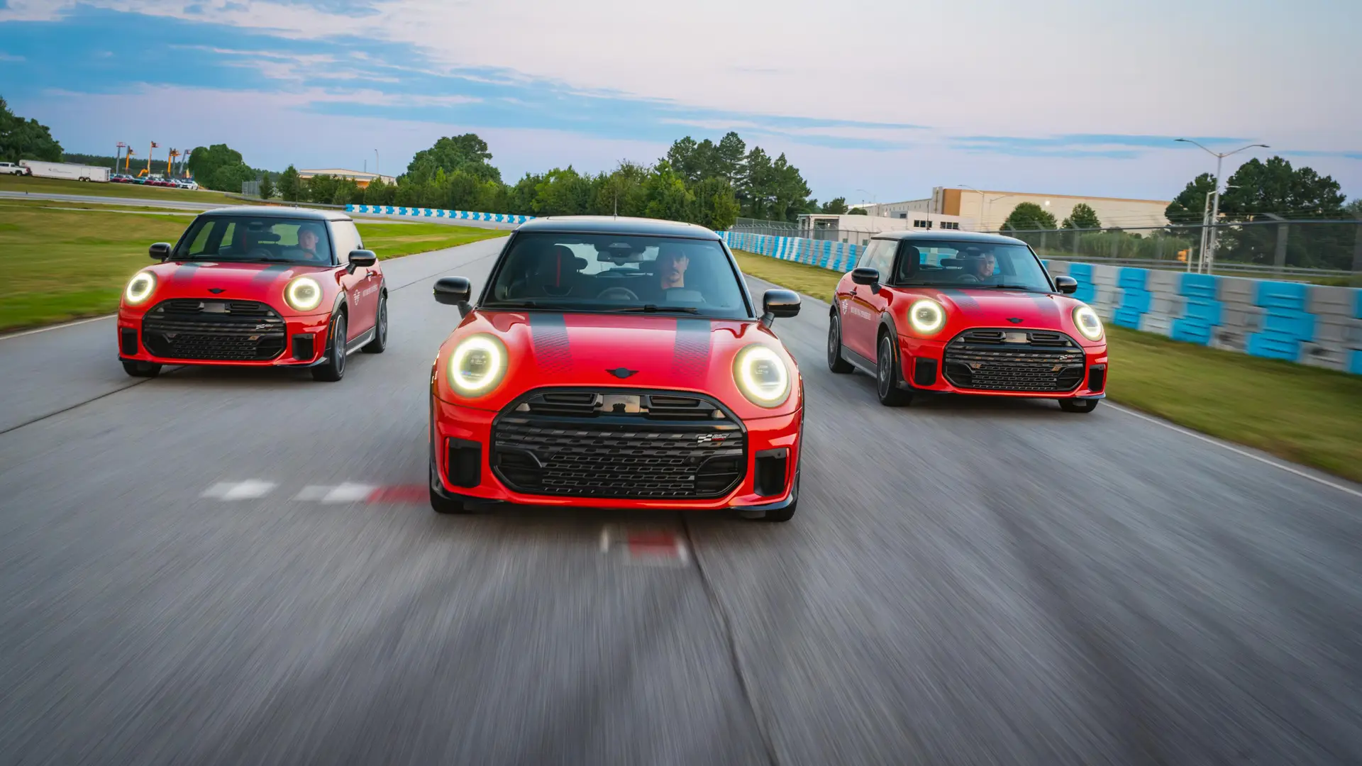 Group of MINI Coupes on track in South Carolina